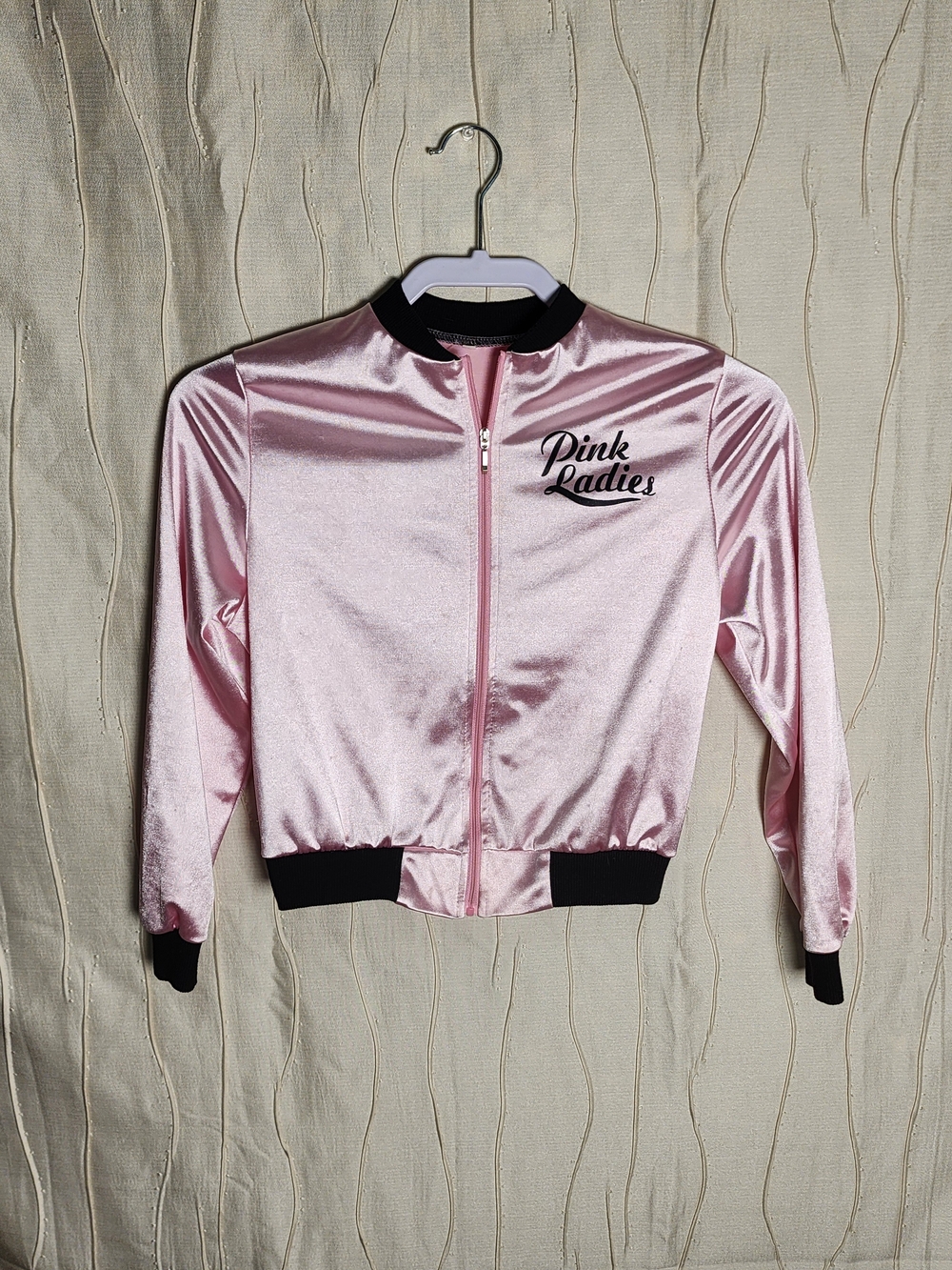 Kids Pink Ladies Satin Bomber Jacket - Pink